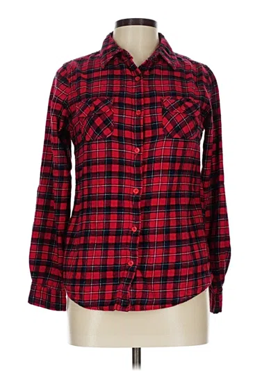 Pre-owned Assorted Brands Long Sleeve Button Down Shirt In Red