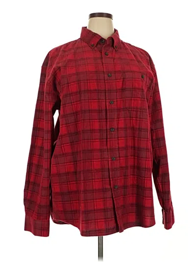 Pre-owned Assorted Brands Long Sleeve Button Down Shirt In Red