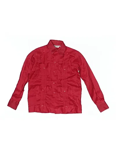 Pre-owned Assorted Brands Kids' Long Sleeve Button Down Shirt In Red