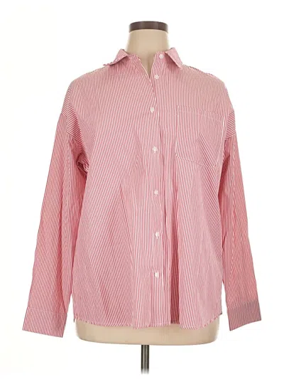 Pre-owned Assorted Brands Long Sleeve Button Down Shirt In Red