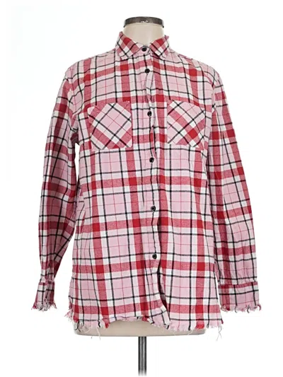 Pre-owned Assorted Brands Long Sleeve Button Down Shirt In Red
