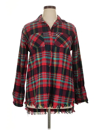 Pre-owned Assorted Brands Long Sleeve Button Down Shirt In Red