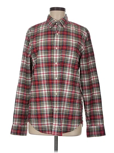 Pre-owned Assorted Brands Long Sleeve Button Down Shirt In Red