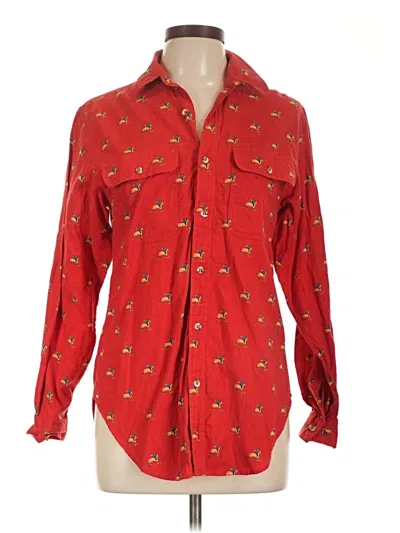 Pre-owned Assorted Brands Long Sleeve Button Down Shirt In Red