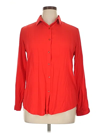 Pre-owned Assorted Brands Long Sleeve Button Down Shirt In Red