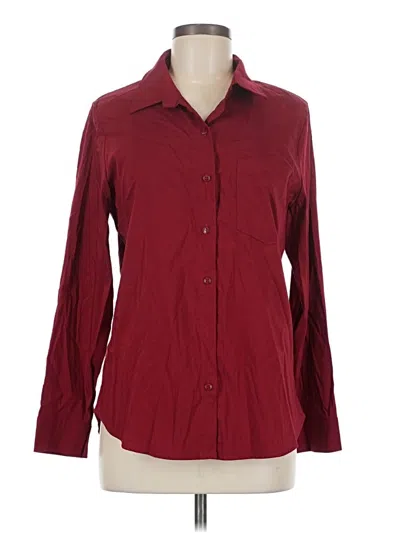 Pre-owned Assorted Brands Long Sleeve Button Down Shirt In Red