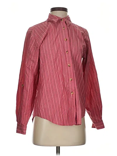 Pre-owned Assorted Brands Long Sleeve Button Down Shirt In Red