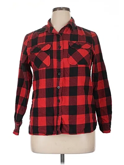 Pre-owned Assorted Brands Long Sleeve Button Down Shirt In Red