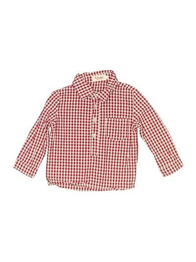 Pre-owned Assorted Brands Kids' Long Sleeve Button Down Shirt In Red
