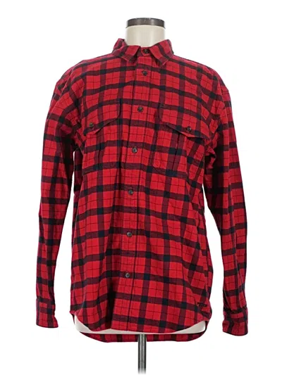 Pre-owned Assorted Brands Long Sleeve Button Down Shirt In Red