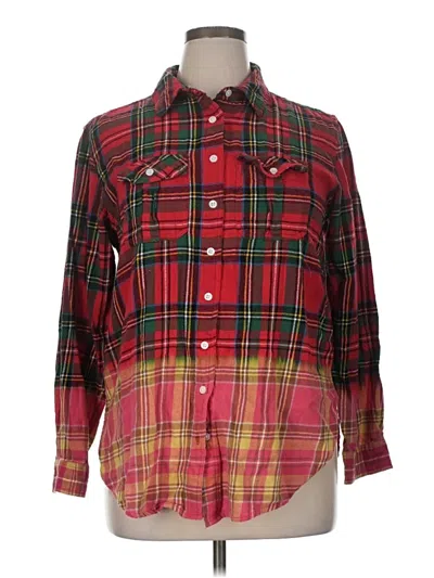 Pre-owned Assorted Brands Long Sleeve Button Down Shirt In Red