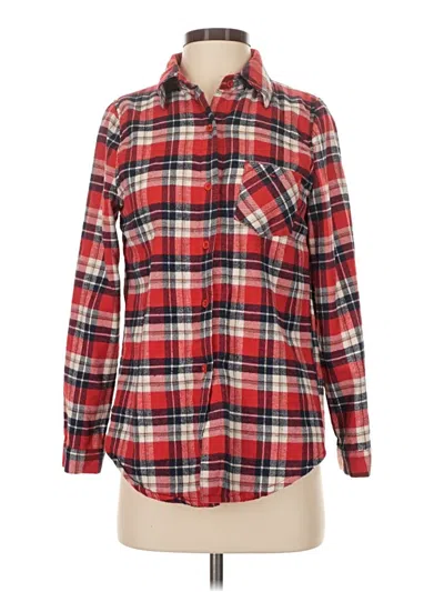 Pre-owned Assorted Brands Long Sleeve Button Down Shirt In Red