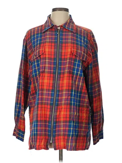 Pre-owned Assorted Brands Long Sleeve Button Down Shirt In Red