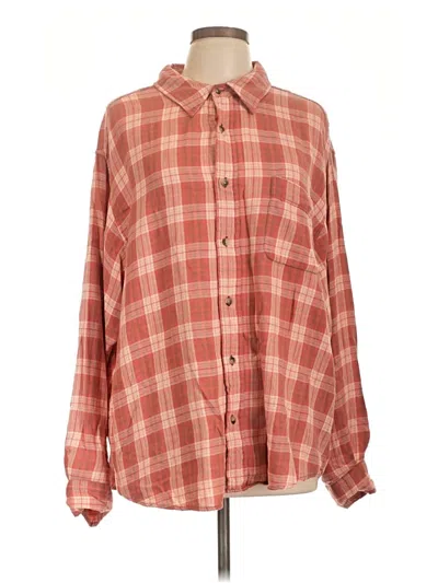 Pre-owned Assorted Brands Long Sleeve Button Down Shirt In Red