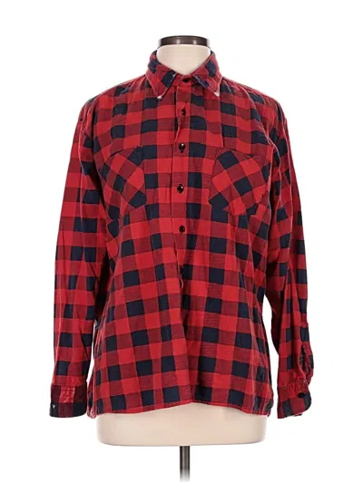 Pre-owned Assorted Brands Long Sleeve Button Down Shirt In Red