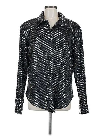 Pre-owned Assorted Brands Long Sleeve Button Down Shirt In Silver