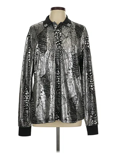 Pre-owned Assorted Brands Long Sleeve Button Down Shirt In Silver
