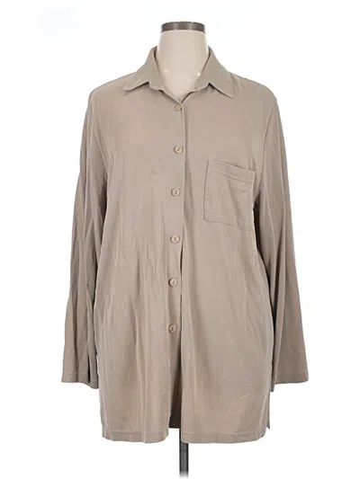 Pre-owned Assorted Brands Long Sleeve Button Down Shirt In Tan