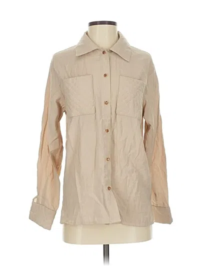 Pre-owned Assorted Brands Long Sleeve Button Down Shirt In Tan