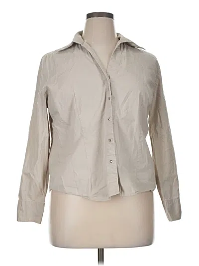 Pre-owned Assorted Brands Long Sleeve Button Down Shirt In Tan