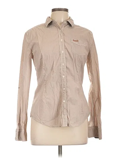 Pre-owned Assorted Brands Long Sleeve Button Down Shirt In Tan