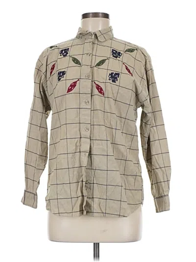 Pre-owned Assorted Brands Long Sleeve Button Down Shirt In Tan