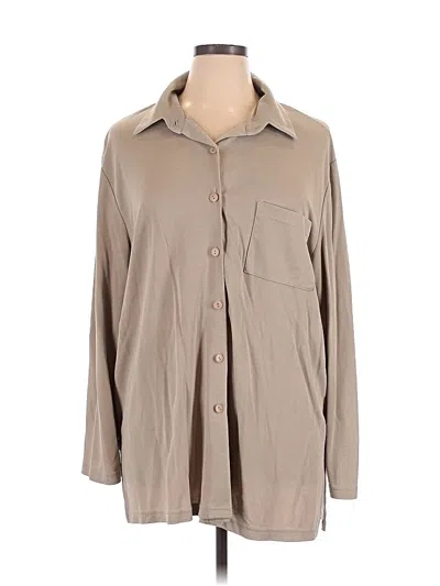 Pre-owned Assorted Brands Long Sleeve Button Down Shirt In Tan