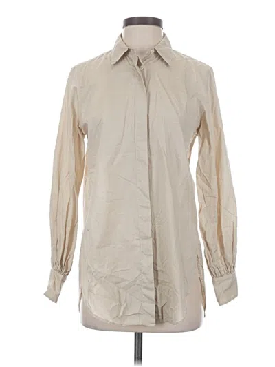 Pre-owned Assorted Brands Long Sleeve Button Down Shirt In Tan
