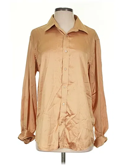 Pre-owned Assorted Brands Long Sleeve Button Down Shirt In Tan