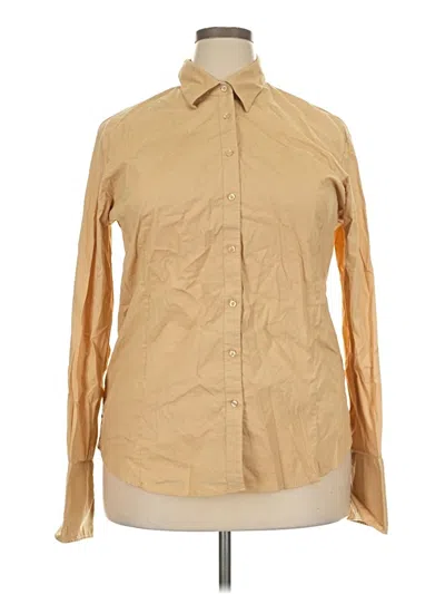 Pre-owned Assorted Brands Long Sleeve Button Down Shirt In Tan