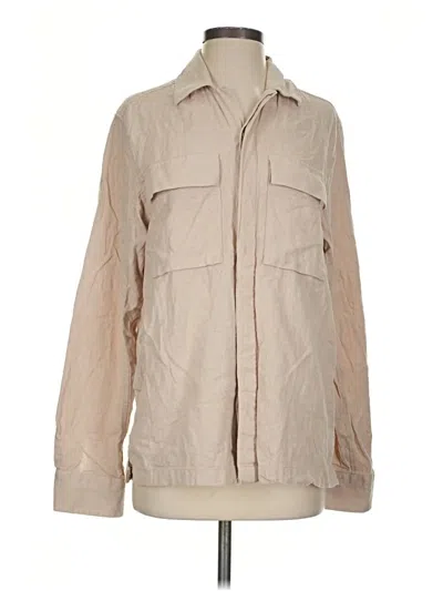 Pre-owned Assorted Brands Long Sleeve Button Down Shirt In Tan