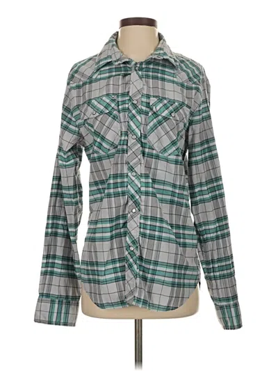 Pre-owned Assorted Brands Long Sleeve Button Down Shirt In Teal