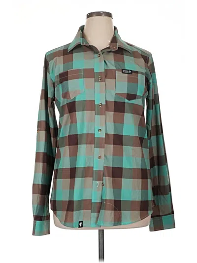Pre-owned Assorted Brands Long Sleeve Button Down Shirt In Teal