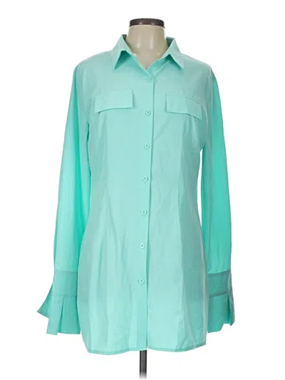 Pre-owned Assorted Brands Long Sleeve Button Down Shirt In Teal