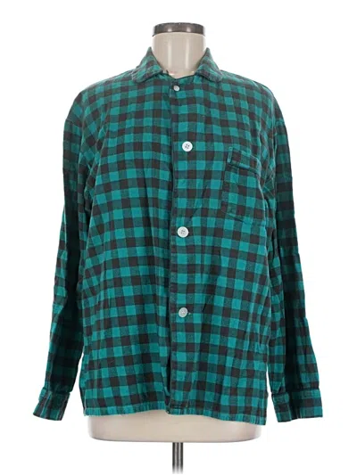 Pre-owned Assorted Brands Long Sleeve Button Down Shirt In Teal