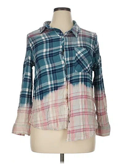 Pre-owned Assorted Brands Long Sleeve Button Down Shirt In Teal