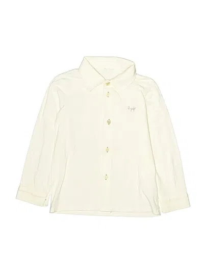 Pre-owned Assorted Brands Kids' Long Sleeve Button Down Shirt In White