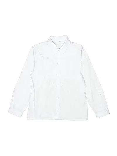 Pre-owned Assorted Brands Kids' Long Sleeve Button Down Shirt In White