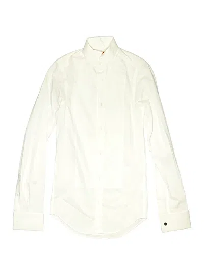 Pre-owned Assorted Brands Kids' Long Sleeve Button Down Shirt In White