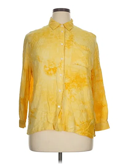 Pre-owned Assorted Brands Long Sleeve Button Down Shirt In Yellow