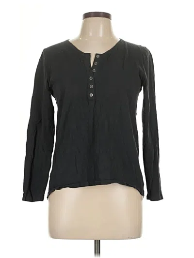 Pre-owned Assorted Brands Long Sleeve Henley Shirt In Black