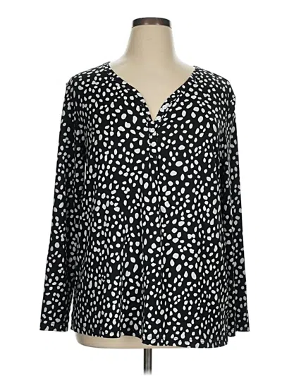 Pre-owned Assorted Brands Long Sleeve Henley Shirt In Black