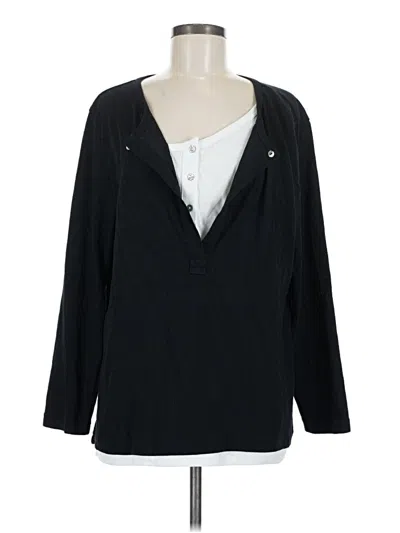 Pre-owned Assorted Brands Long Sleeve Henley Shirt In Black