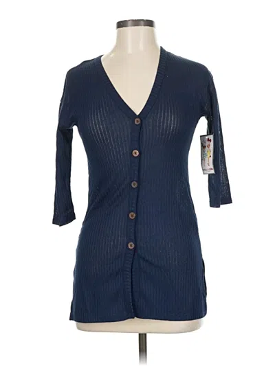 Pre-owned Assorted Brands Long Sleeve Henley Shirt In Blue