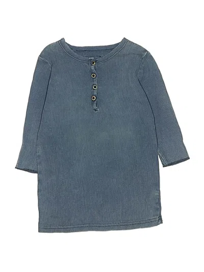 Pre-owned Assorted Brands Kids' Long Sleeve Henley Shirt In Blue