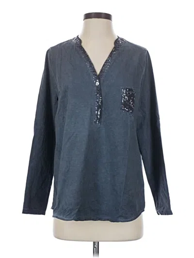 Assorted Brands Long Sleeve Henley Shirt In Blue