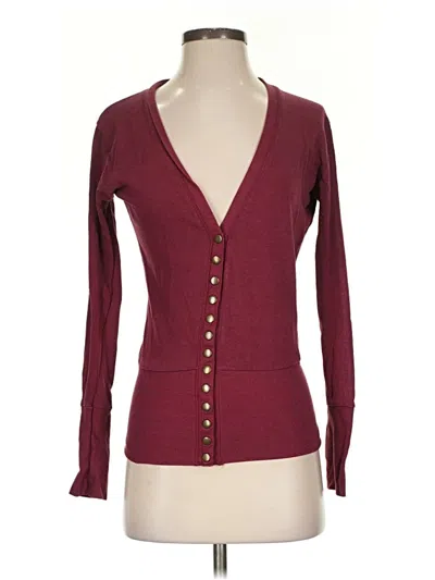 Pre-owned Assorted Brands Long Sleeve Henley Shirt In Burgundy