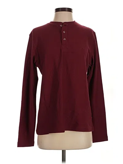 Pre-owned Assorted Brands Long Sleeve Henley Shirt In Burgundy