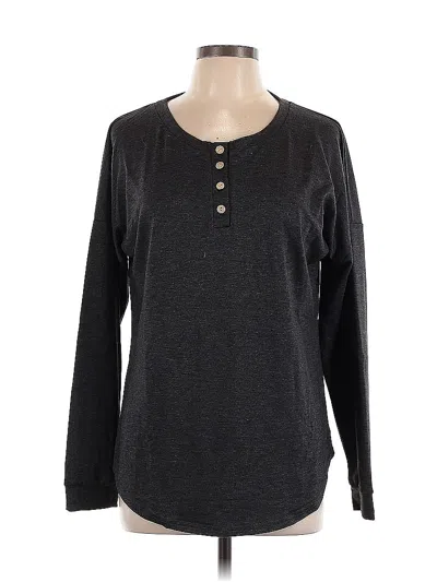 Pre-owned Assorted Brands Long Sleeve Henley Shirt In Gray