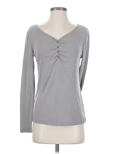 Pre-owned Assorted Brands Long Sleeve Henley Shirt In Gray
